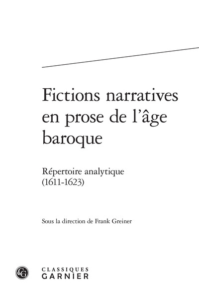 Image de Fictions narratives en prose de l'âge baroque
