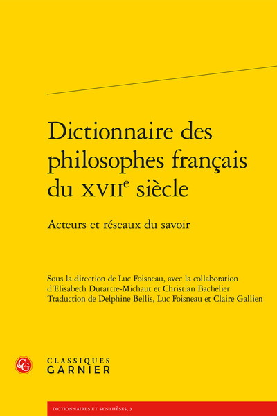 Picture of Dictionnaire des philosophes français du XVIIe siècle