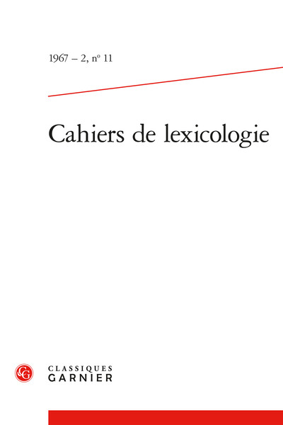 Image de Cahiers de lexicologie
