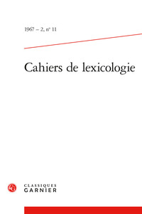 Image de Cahiers de lexicologie