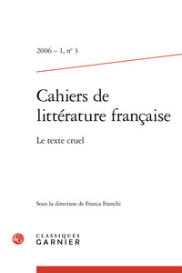 Picture of Cahiers de littérature française