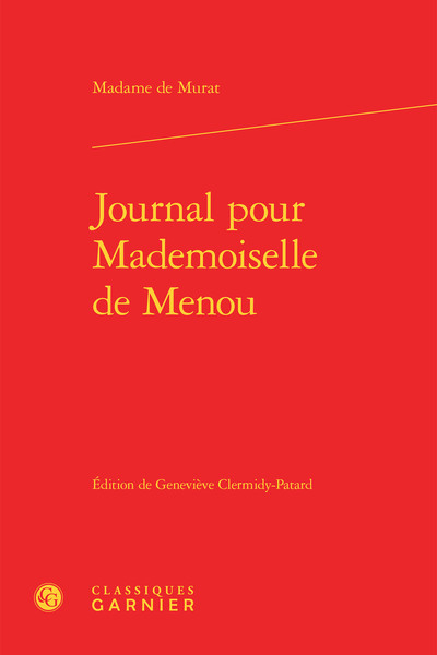 Image de Journal pour Mademoiselle de Menou