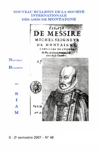 Image de Nouveau bulletin de la Société internationale des amis de Montaigne. VIII, 2007-2, n° 46