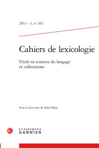 Picture of Cahiers de lexicologie