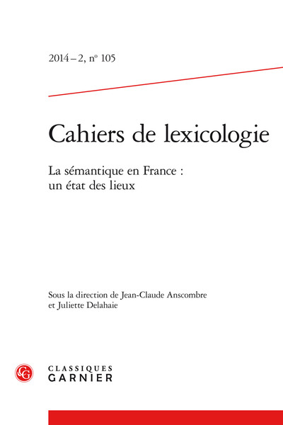 Picture of Cahiers de lexicologie