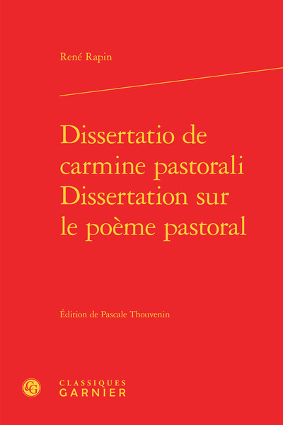 Picture of Dissertatio de carmine pastorali / Dissertation sur le poème pastoral
