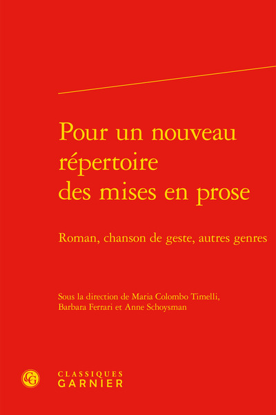 Picture of Pour un nouveau répertoire des mises en prose