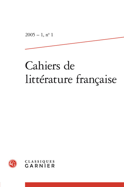 Image de Cahiers de littérature française