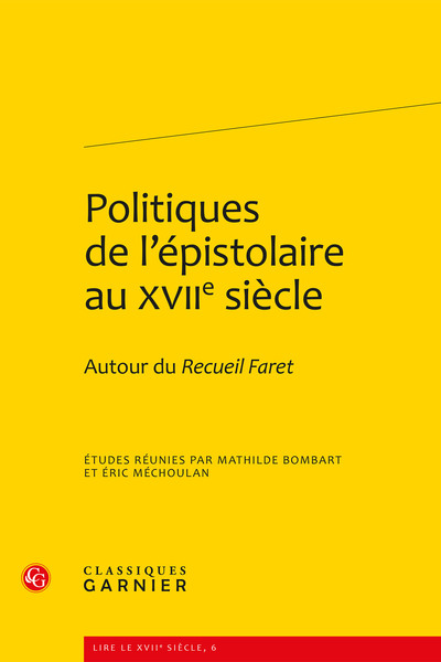 Image de Politiques de l'épistolaire au XVIIe siècle