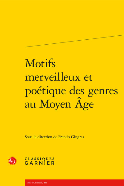 Image de Motifs merveilleux et poétique des genres au Moyen Âge