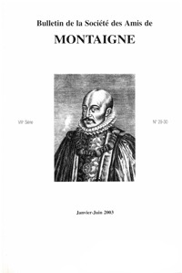 Image de Bulletin de la Société des amis de Montaigne. VIII, 2003-1, n° 29-30
