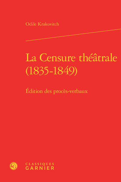 Image de La Censure théâtrale (1835-1849)