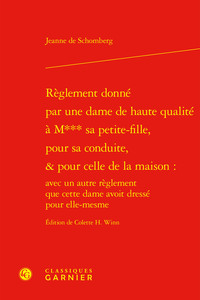 Picture of Règlement donné par une dame de haute qualité à M*** sa petite-fille, pour sa conduite, & pour celle de la maison :