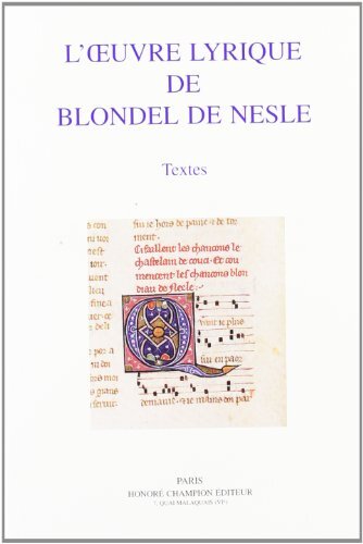 Image de L'oeuvre lyrique de Blondel de Nesle - textes