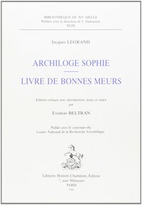 Picture of Archiloge Sophie - Livre  de bonnes mœurs.