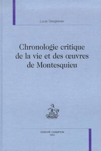 Image de Chronologie critique de la vie et des oeuvres de Montesquieu