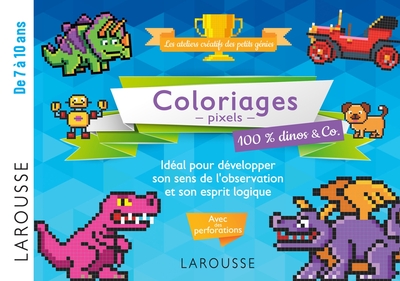 Picture of 20 coloriages en pixel pour esprits logiques pixel art dino