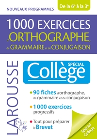Image de 1000 exercices d'orthographe, spécial collège