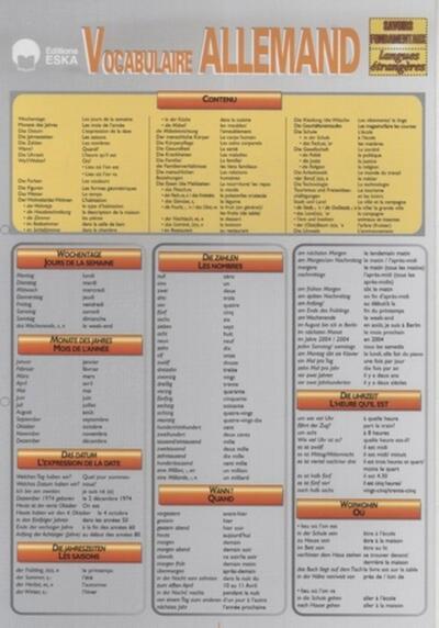 Picture of VOCABULAIRE ALLEMAND