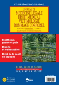 Image de BIOETHIQUE, GUERRE ET PAIX-JOURNAL DE MEDECILE LEGALE-2019 N°7 VOL 62