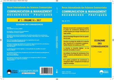 Picture of ECONOMIE DES CONNAISSANCES-2E CAHIER-REVUE CM VOL14 N°1-2017