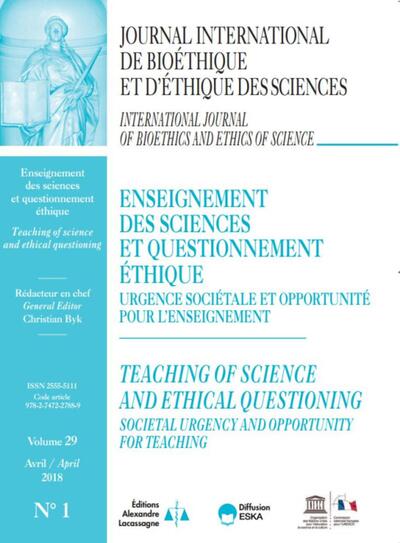 Image de ENSEIGNEMENT DES SCIENCES ET QUESTIONNEMENT ETHIQUE-JIB VOL 29 N°1-2018