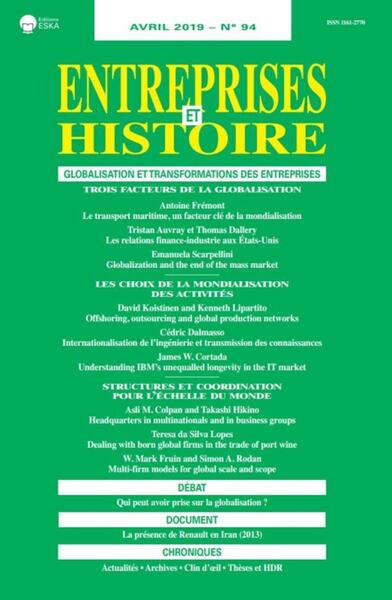 Picture of GLOBALISATION ET TRANSFORMATIONS DES ENTREPRISES-EH 94-AVRIL 2019
