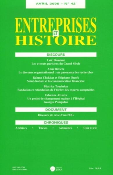 Image de ENTREPRISES ET HISTOIRE 42 DISCOURS