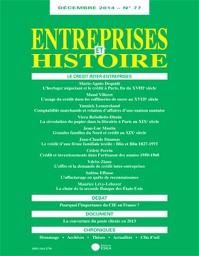 Image de ENTREPRISES ET HISTOIRE 77 DEC 2014 LE CREDIT INTER ENTREPRISES