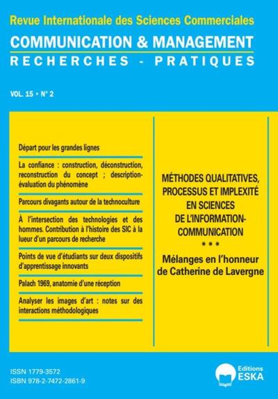 Image de METHODES QUALITATIVES-PROCESSUS ET IMPLEXITE EN SIC-CM VOL 15 N°2-2018