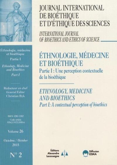 Picture of JOURNAL INTERNATIONAL DE BIOETHIQUE 2 2015 ETHNOBIOETHIQUE
