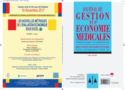 Image de JOURNAL DE GESTION ET D'ECONOMIE MEDICALES N°2-3 VOL35-2017