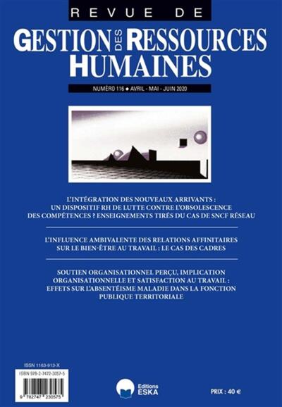 Image de SOUTIEN ORGANISATIONNEL PERCU, IMPLICATION ORGAetSATISFACTION AU TRAVAIL-GRH 116