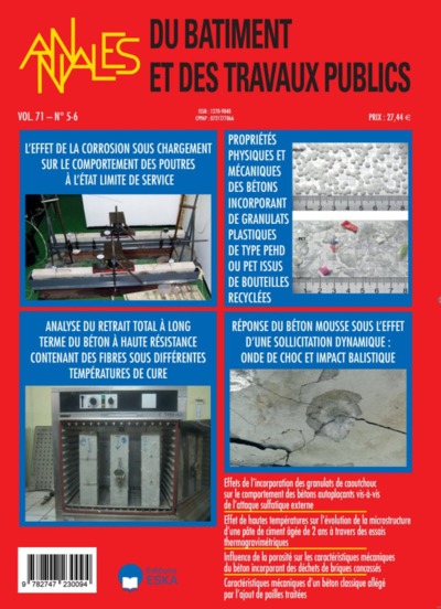 Picture of PROPRIETES PHYSIQUES ET MECANIQUES DES BETONS....ABTP 5-6 VOL 71 -2019-