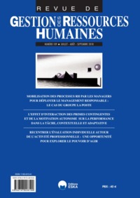 Image de MOBILISATION DES PROCESSUS RH PAR LES MANAGERS-GRH 109-2018