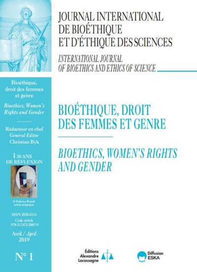 Image de BIOETHIQUE, DROIT DES FEMMES ET GENRE-JIB VOL 30 N°1-2019-30 ANS DE REFLEXION
