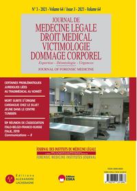 Image de JOURNAL DE MEDECINE LEGALE VOL 64 N°3-2021-59E REUNION DE L'AIBFSI 2019-II
