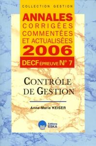 Image de ANNALES 2006 DECF N 7 CONTROLE DE GESTIO