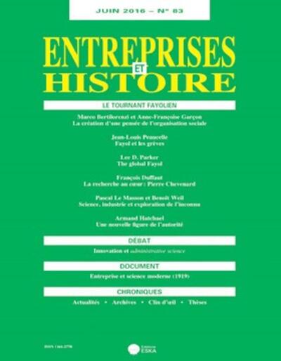 Image de ENTREPRISES ET HISTOIRE 83 JUIN 2016