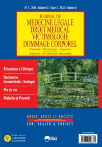 Image de MALADIE ET POUVOIR-REVUE JML N°3 VOL 61-2018-DROIT SANTE ET SOCIETE