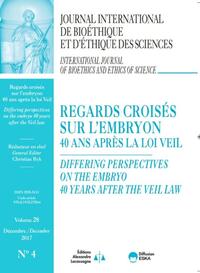 Picture of REGARDS CROISES SUR L'EMBRYON-40 ANS APRES LA LOI VEIL-REVUE JIB N°4 VOL28-2017