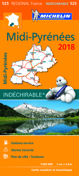 Image de CARTE REGIONALE 525 MIDI PYRENEES 2018