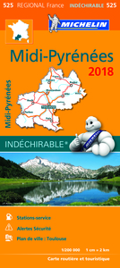 Image de CARTE REGIONALE 525 MIDI PYRENEES 2018