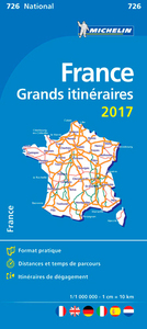Picture of CARTE NATIONALE 726 GRANDS ITINERAIRES FRANCE 2017