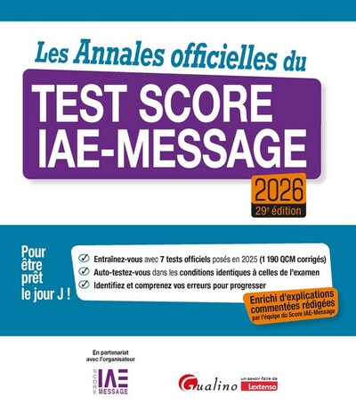 Image de Les Annales officielles du Test Score IAE-Message 2026