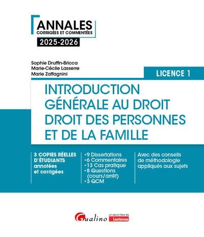 Image de Introduction générale au droit et droit des personnes et de la famille - L1
