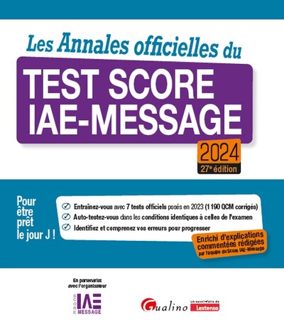 Image de Les Annales officielles du Test Score IAE-Message 2024