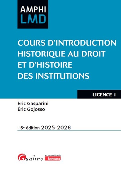 Image de Cours d'introduction historique au droit et d'histoire des institutions
