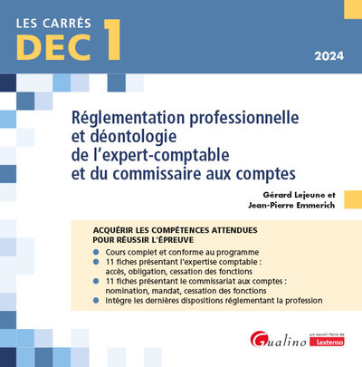 Image de DEC 1 - Réglementation professionnelle et déontologie de l'expert-comptable et du commissaire aux comptes