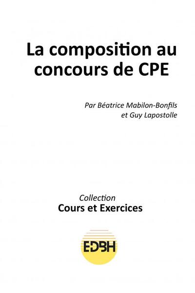 Picture of La composition au concours de CPE